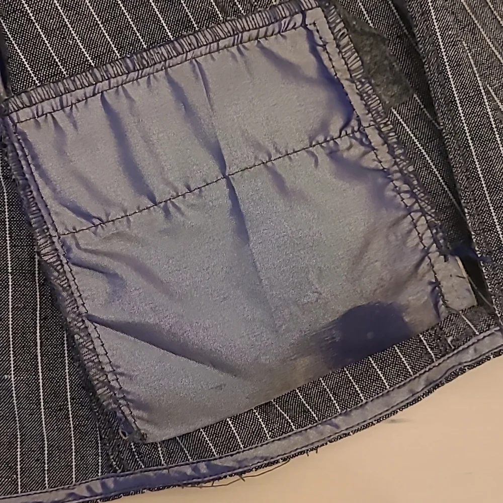 EUC VTG Mandee Linen/Cotton Blend Pinstriped Blazer - Picture 8 of 11